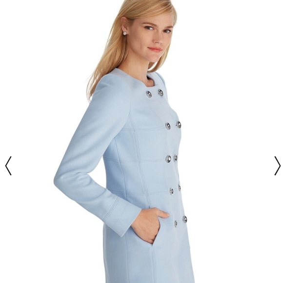 White House Black Market Lt. Blue Coat Size S - Picture 2 of 9